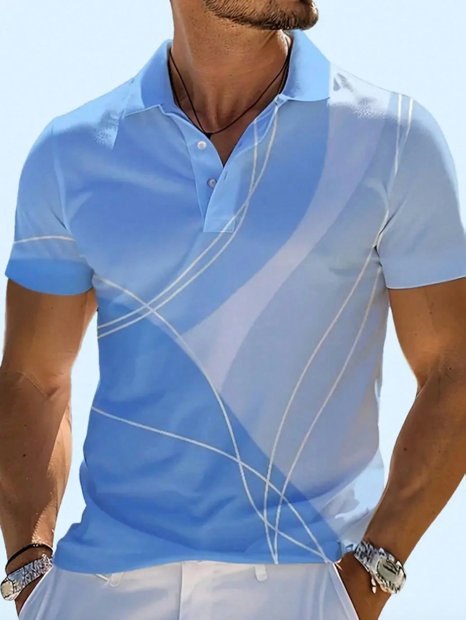 Blue Striped Polo